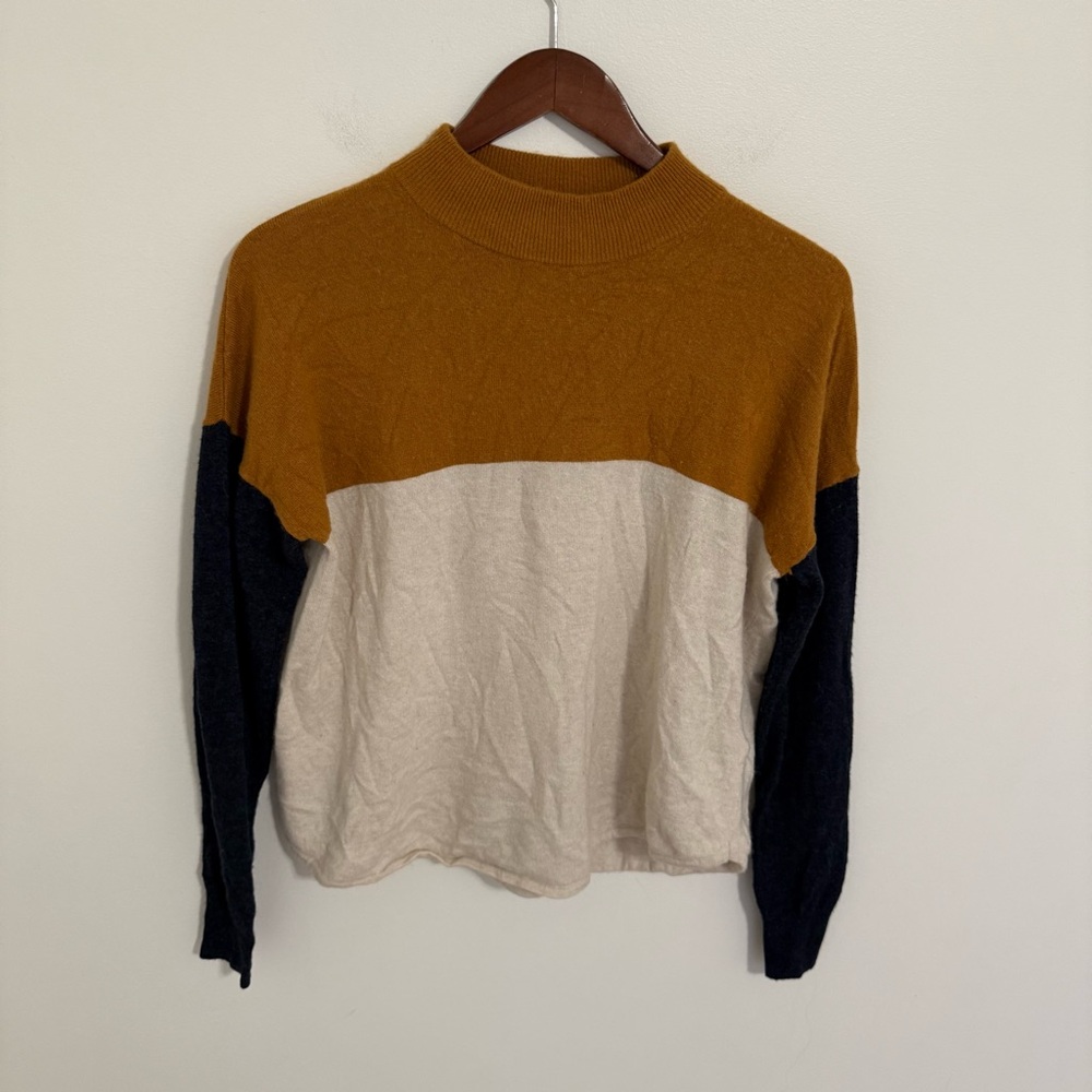Madewell Ashbury Colorblock Mock Neck Sweater - Picture 4 of 9